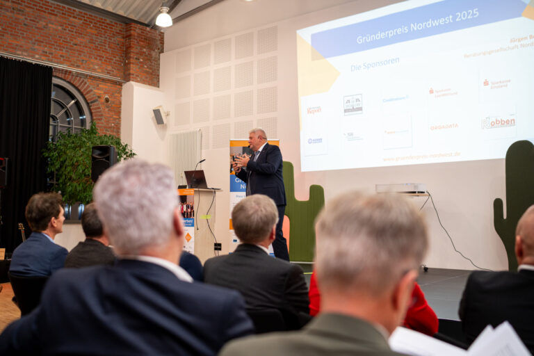 Präsentation bei der Verleihung des Gründerpreis Nordwest
